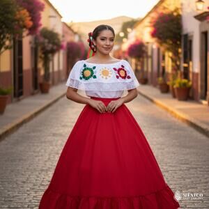 Traditional hand embroidered blouse Flowers 22 x 27 in  Size LG